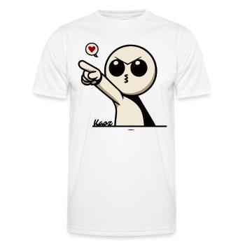 Süßes Cartoon-Männchen mit Herz - Männer Funktions-T-Shirt - Weiß - Vorne - AI Model Male 178 dark (178cm)