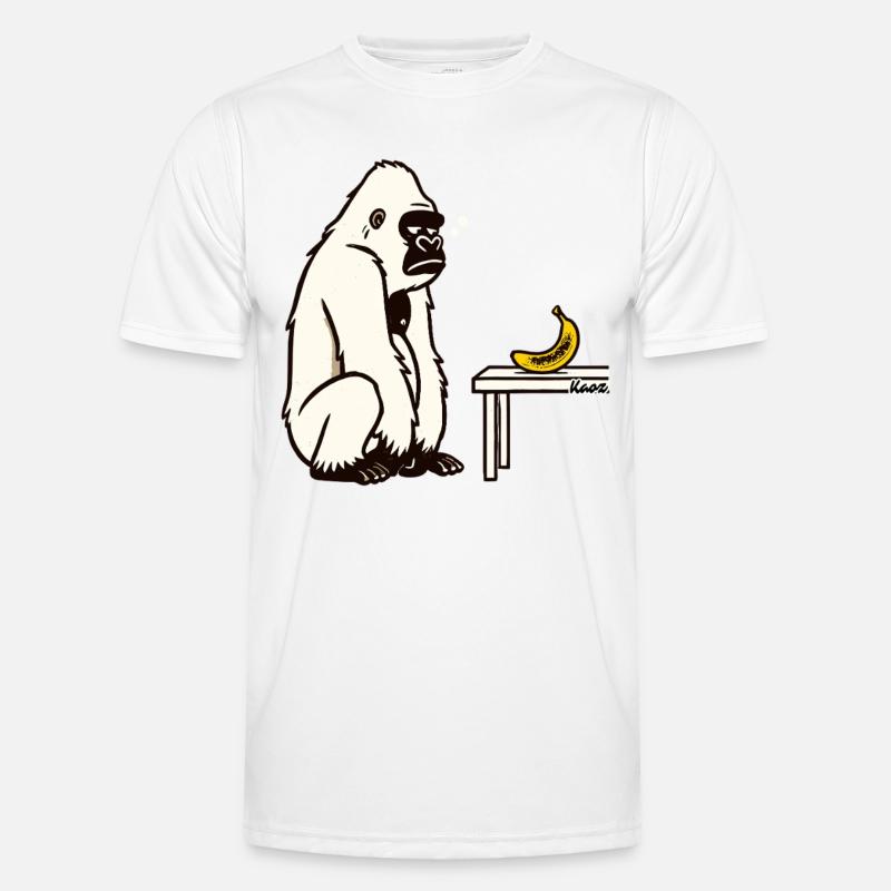 Bananen oder nicht? Gorilla mit Banane Männer Funktions-T-Shirt