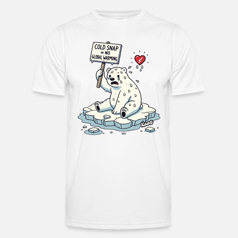 Schwitzender Eisbär Klimawandel Protest - Männer Funktions-T-Shirt - Weiß