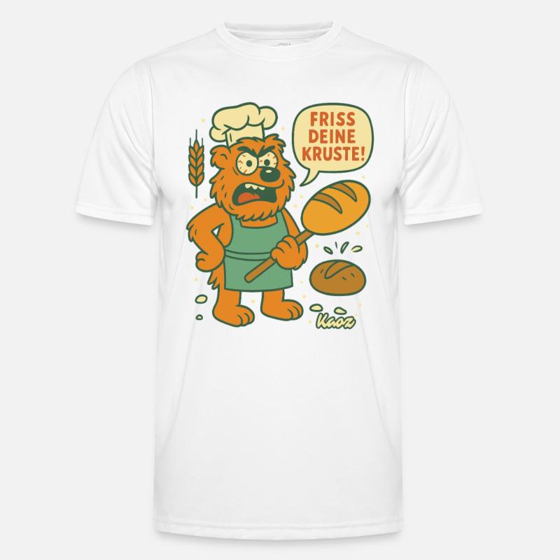 Wütender Bäcker Bär: Friss deine Kruste! Männer Funktions-T-Shirt
