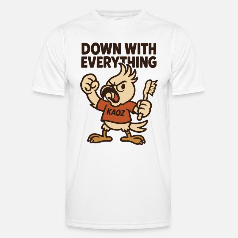 Down with Everything: Anarcho-Rage Bird - Men's Functional T-Shirt - white
