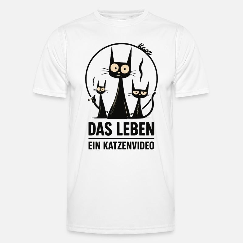 Das Leben: Ein Katzenvideo - Männer Funktions-T-Shirt - Weiß
