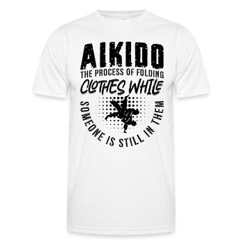 Aïkido Le Processus Samouraï Combattant Arts Martiaux - T-shirt sport Homme - blanc - Devant - AI Model Male 178 dark (178cm)
