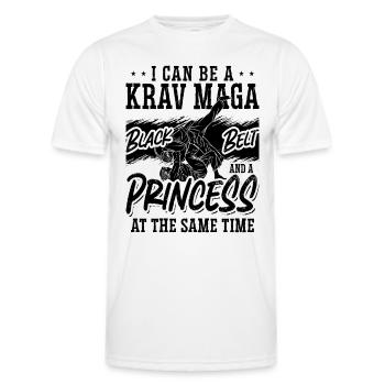 Je peux être un Krav Maga Close Combat Princess Fighter - T-shirt sport Homme - blanc - Devant - AI Model Male 178 dark (178cm)