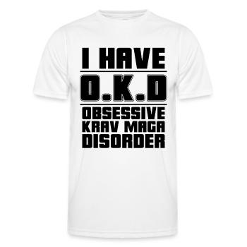 J’ai O.K.D Krav Maga Arts Martiaux Combat Fighter - T-shirt sport Homme - blanc - Devant - AI Model Male 178 dark (178cm)