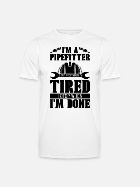 Jeg er rørlægger, jeg bygger ikke rørlæggere - Funktionsshirt til herrer - hvid