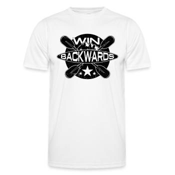 Win Backwards Rowing Water Sports Oarsmen Rower - Men's Functional T-Shirt - white - Front - AI Model Male 178 dark (178cm)