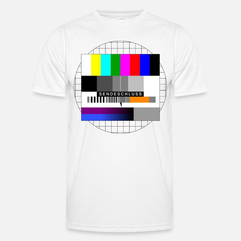 Sendeschluss Sendepause Testbild - Männer Funktions-T-Shirt - Weiß