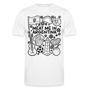Meat Me en Argentine – Argentine Meat - T-shirt sport Homme - blanc - Devant - AI Model Male 178 dark (178cm)