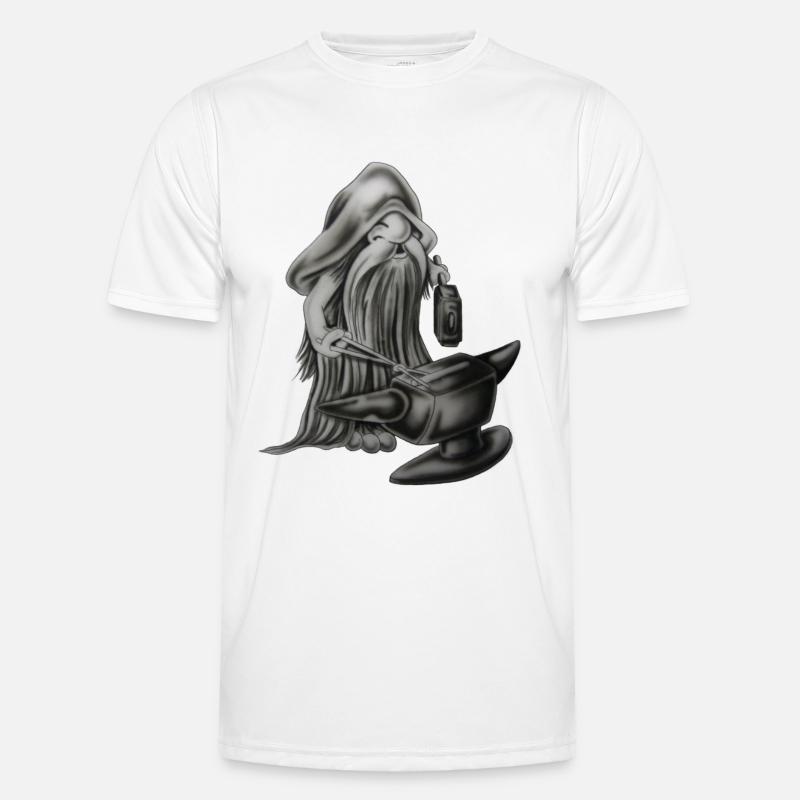 Blacksmith gnom - Männer Funktions-T-Shirt - Weiß