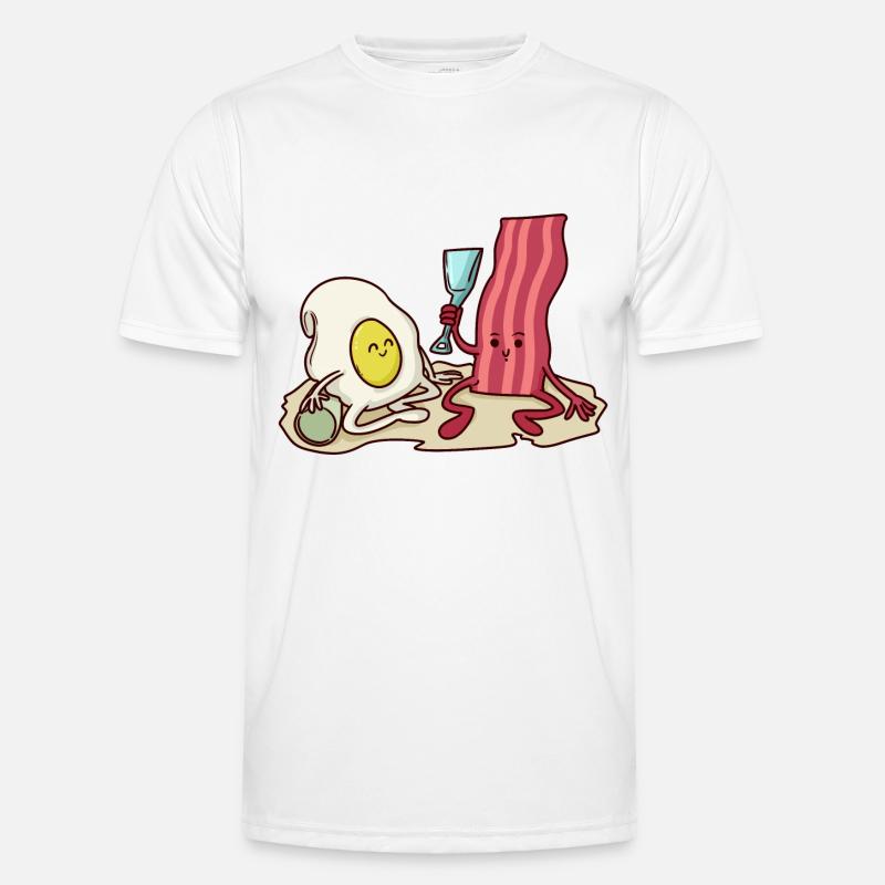 Bacon and egg are playing in the sandbox - Men's Functional T-Shirt - white