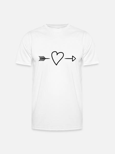 Herz Pfeil Ornament - Männer Funktions-T-Shirt - Weiß