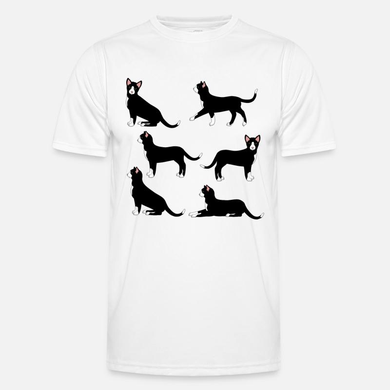 schwarz weiße Katze Auswa Pullover & Hoodies Männer Funktions-T-Shirt