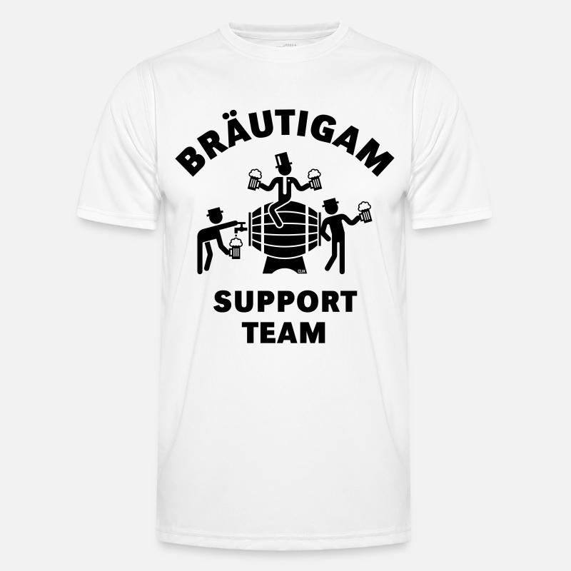 Bräutigam Support Team (JGA Polterabend Bierfass) Männer Funktions-T-Shirt