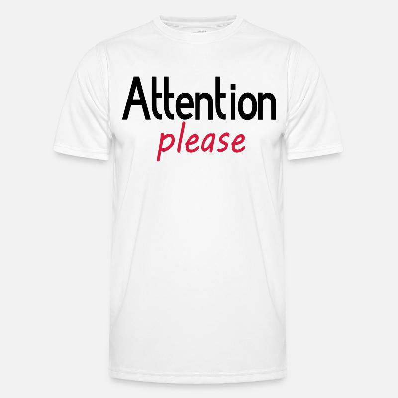 Attention please - Men's Functional T-Shirt - white