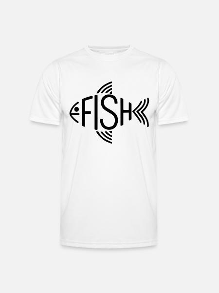 Fish Bone Skeleton Herringbone Fishing - Men's Functional T-Shirt - white
