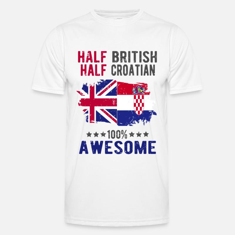 Half British Half Croat - Men's Functional T-Shirt - white