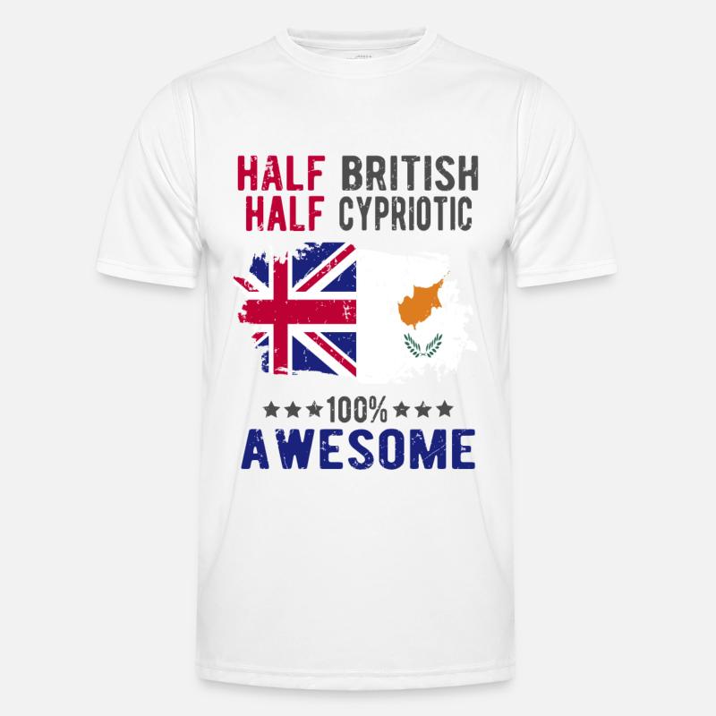Half British Half Cypriot - Men's Functional T-Shirt - white