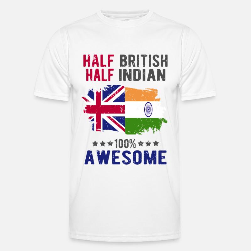Half British Half Indian - Men's Functional T-Shirt - white