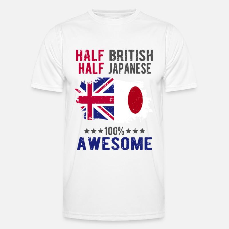 Half British Half Japanese - Men's Functional T-Shirt - white