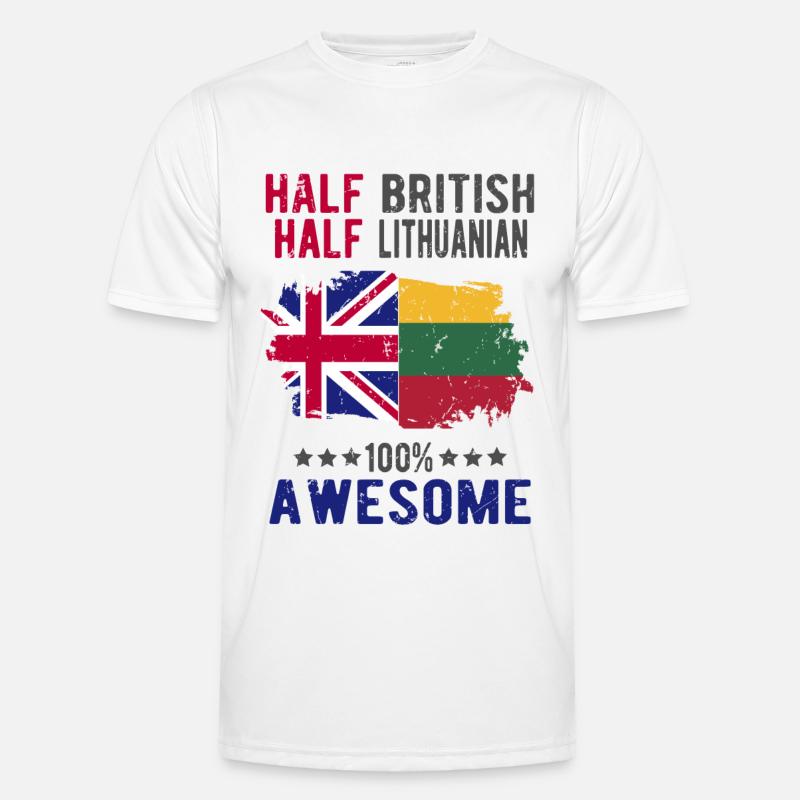 Halb Brite Halb Litauer - Männer Funktions-T-Shirt - Weiß