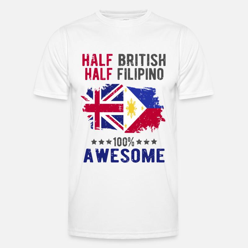 Halb Brite Halb Philippiner - Männer Funktions-T-Shirt - Weiß