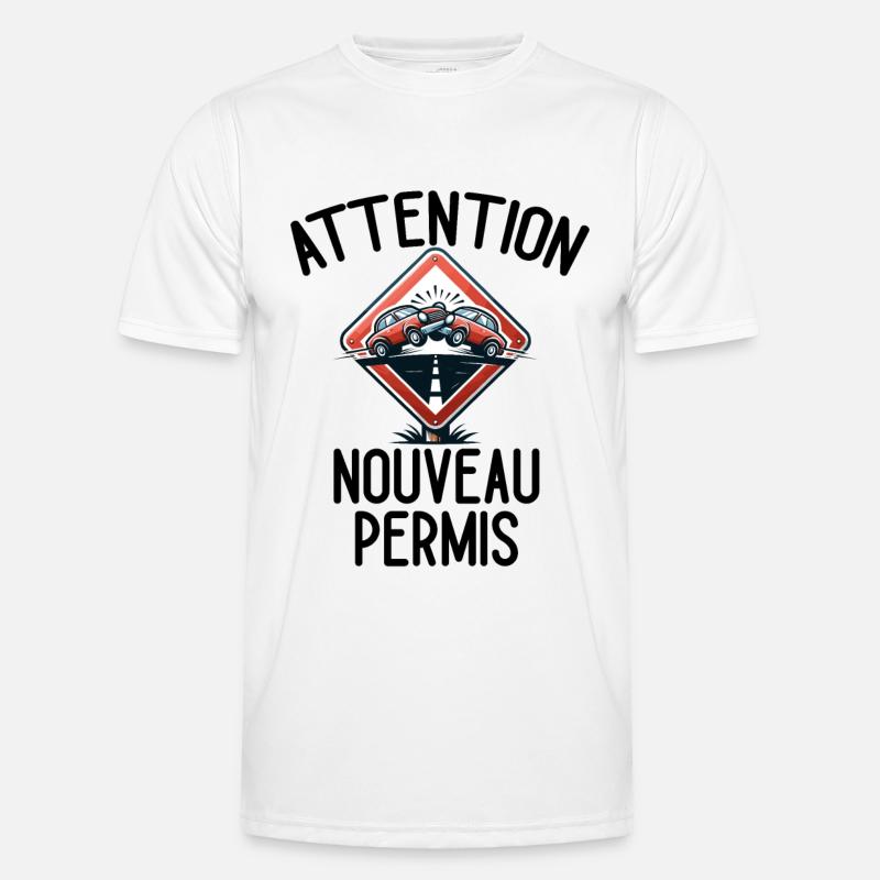 Führerschein Geschenkidee Humor Fahrschule - Männer Funktions-T-Shirt - Weiß