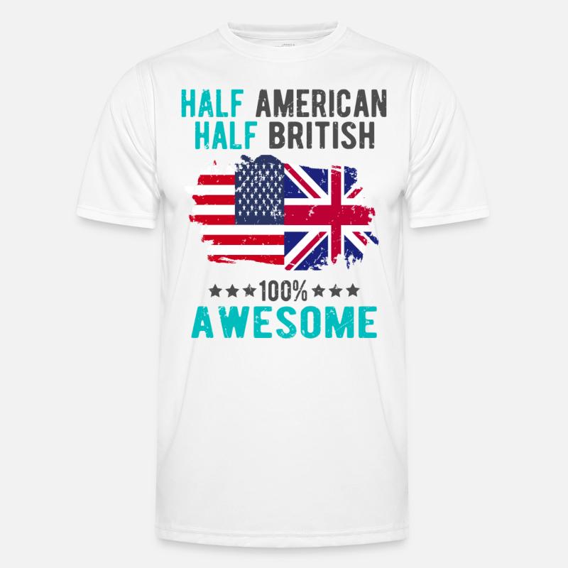 Half American Half British - Men's Functional T-Shirt - white
