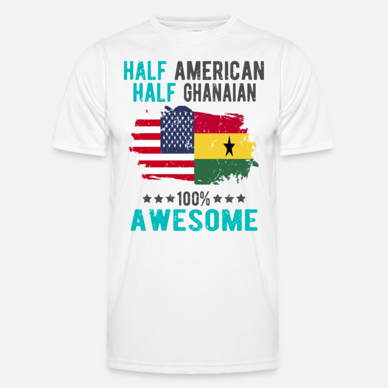 Half American Half Ghanese - Men's Functional T-Shirt - white