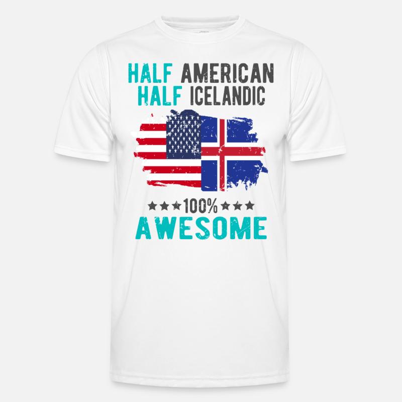 Half American Half Icelander - Men's Functional T-Shirt - white