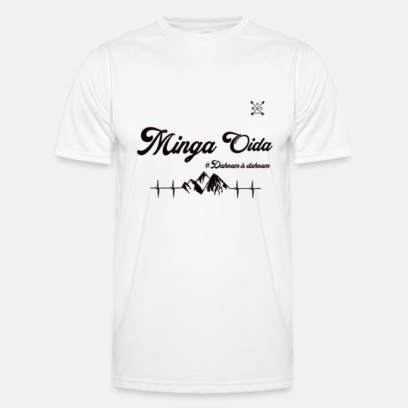 Minga Oida Stuff - Männer Funktions-T-Shirt - Weiß