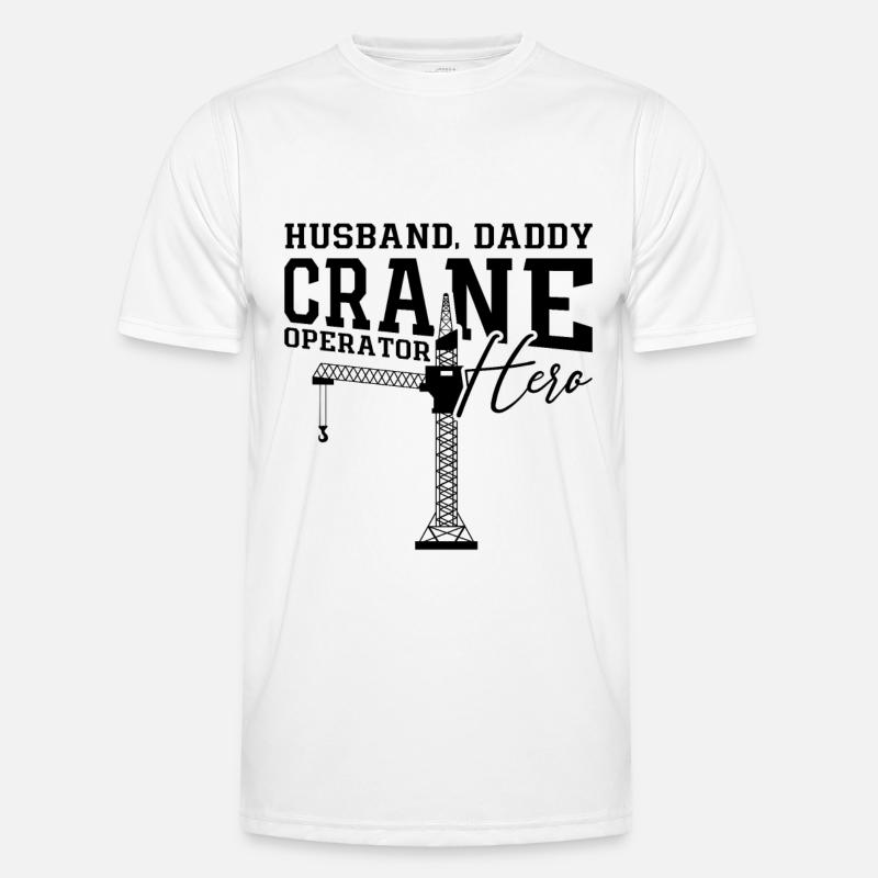 Kranführer Kranfahrer Bauarbeiter Bau Geschenkidee - Männer Funktions-T-Shirt - Weiß