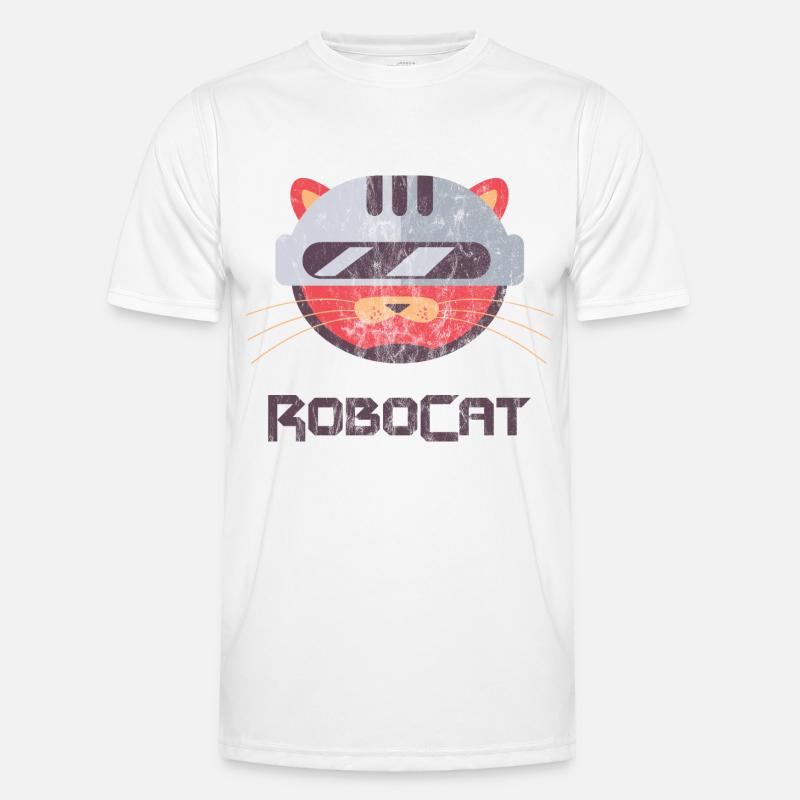 ROBOCAT - Katzen Kater Roboter Comicfigur Geschenk Männer Funktions-T-Shirt