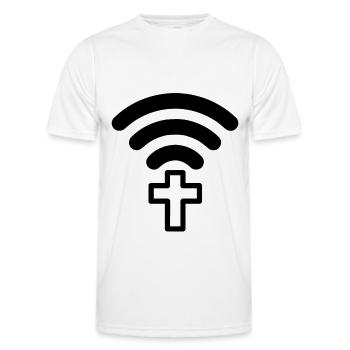 Connect Jésus Dieu Église Pèlerinage Pèlerinage - T-shirt sport Homme - blanc - Devant - AI Model Male 178 dark (178cm)