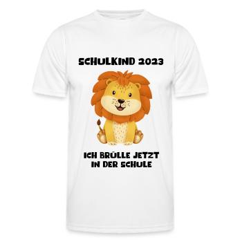 Schulkind 2023 Löwe Deko Einschulung Erstklässler - Männer Funktions-T-Shirt - Weiß - Vorne - AI Model Male 178 dark (178cm)