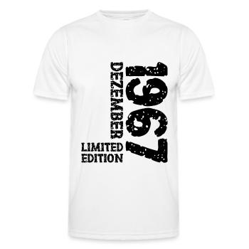 1967 Dezember Limited Edition 56. Geburtstag Deko - Männer Funktions-T-Shirt - Weiß - Vorne - AI Model Male 178 dark (178cm)