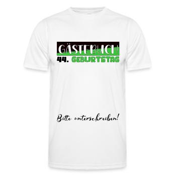 44th birthday gift women's decoration men's guest book - Men's Functional T-Shirt - white - Front - AI Model Male 178 dark (178cm)