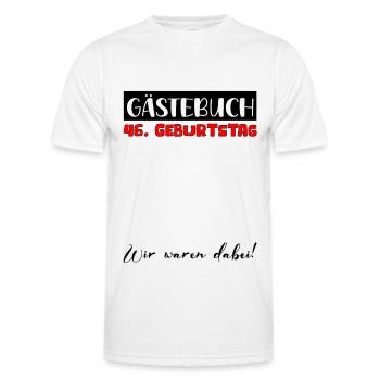 46th birthday gift women's decoration men's guest book - Men's Functional T-Shirt - white - Front - AI Model Male 178 dark (178cm)