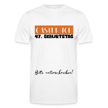 47th birthday gift women's decoration men's guest book - Men's Functional T-Shirt - white - Front - AI Model Male 178 dark (178cm)