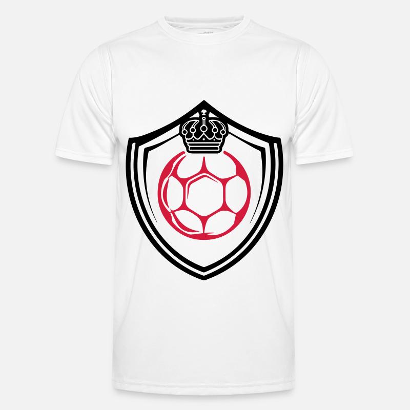 Fussball Logo Schild Mannschaft - Männer Funktions-T-Shirt - Weiß