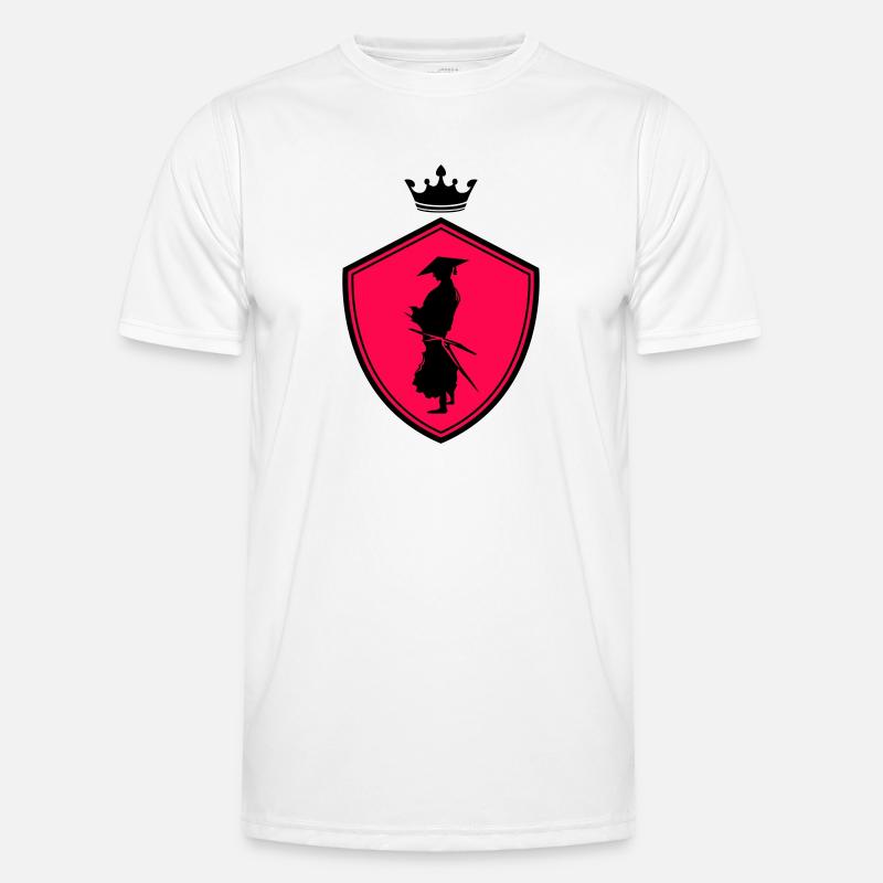 samurai warrior wappen - Männer Funktions-T-Shirt - Weiß