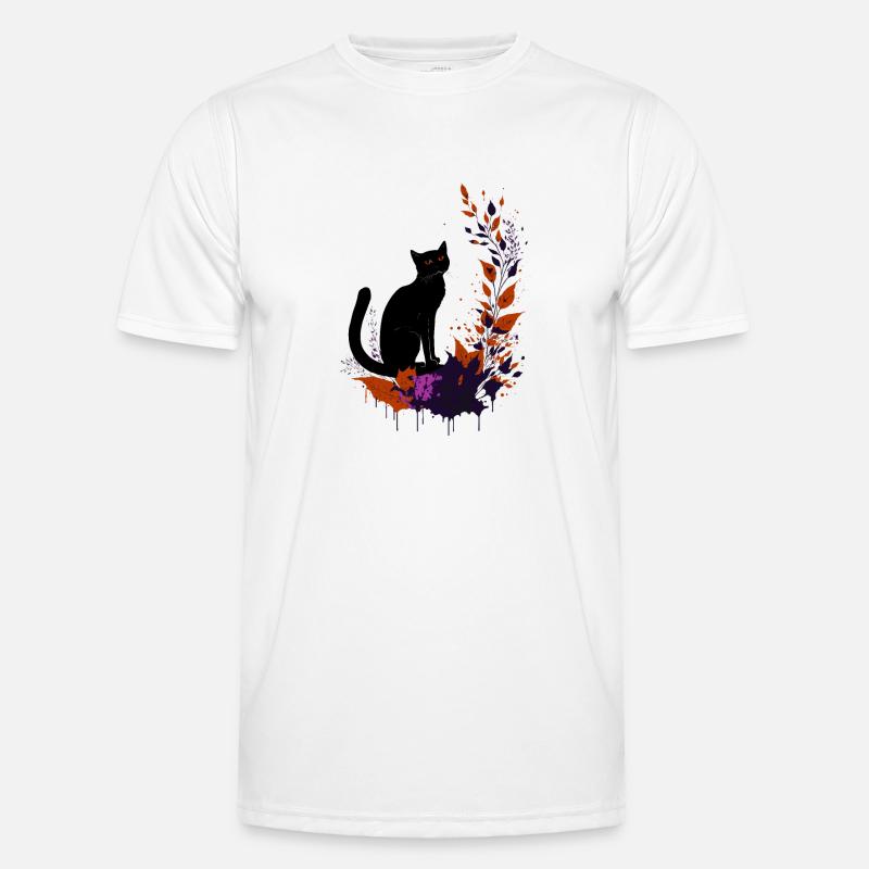 Chat noir T-shirt sport Homme