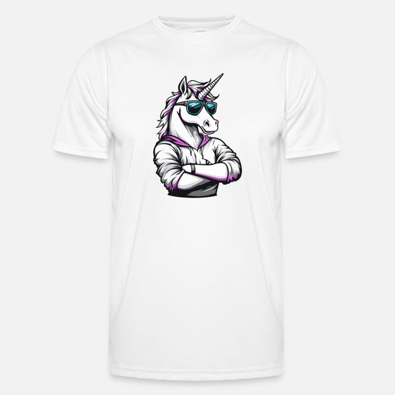 Einhorn Comic - Männer Funktions-T-Shirt - Weiß