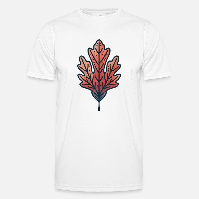 Rustic Autumn Leaf Illustration - Men's Functional T-Shirt - white