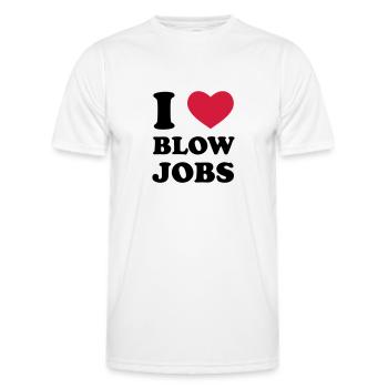 I Love Blowjobs - Männer Funktions-T-Shirt - Weiß - Vorne - AI Model Male 178 dark (178cm)