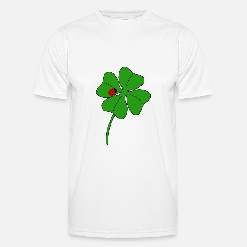 Glückskleeblatt mit Marienkäfer - Männer Funktions-T-Shirt - Weiß