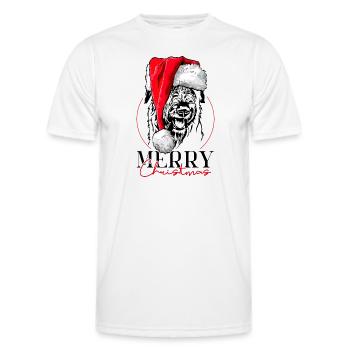Santa Irish Wolfhound Merry Christmas Wilsigns - Männer Funktions-T-Shirt - Weiß - Vorne - AI Model Male 178 dark (178cm)