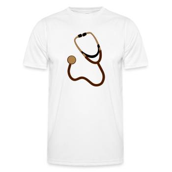 stethoscope - T-shirt sport Homme - blanc - Devant - AI Model Male 178 dark (178cm)