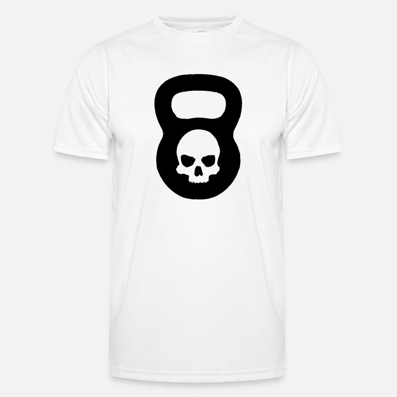 Kettlebell Ghost Black - Männer Funktions-T-Shirt - Weiß