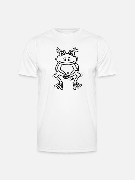 Funny frog in thinker attitude - Men's Functional T-Shirt - white